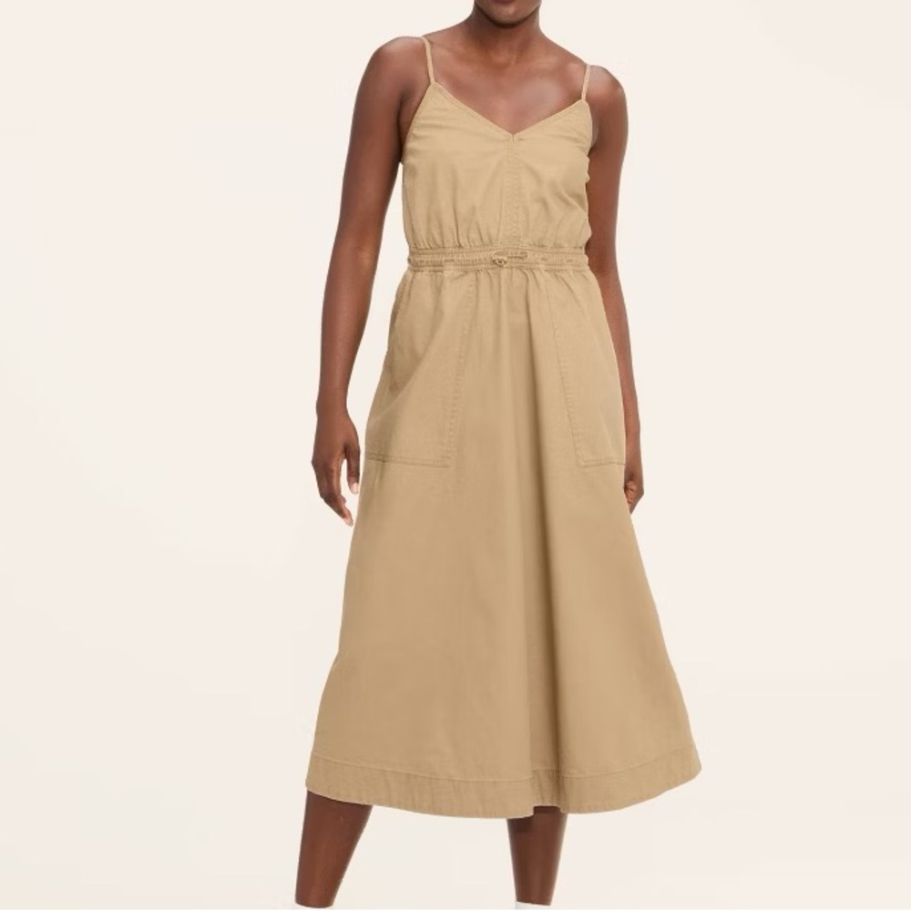 Woolrich for Target Utility Tan Spaghetti-Strap Midi Dress SZ S